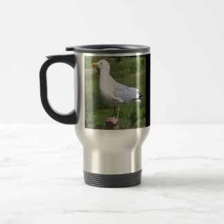 Mug De Voyage Mouette debout champ d'herbe prairie faune sauvage