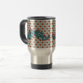 MUG DE VOYAGE MOUSTACHE BLEUE ET PARTIES SCINTILLANTES ROUGES DE (Devant gauche)