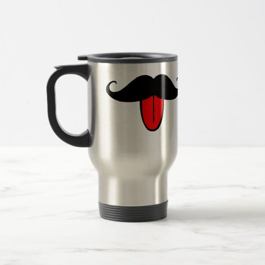 Mug De Voyage Moustache drôle (Gauche)
