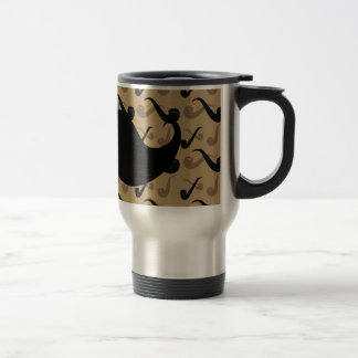 Mug De Voyage Moustache noire de guidon sur le motif de tuyau