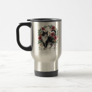 Mug De Voyage Moustaches Botaniques : Chat Floral d'Art Populair