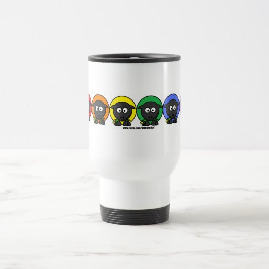 Mug De Voyage Moutons pelucheux anonymes d'arc-en-ciel de (Centre)