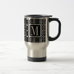 Mug De Voyage Mudprint a inspiré la copie de noir de monogramme