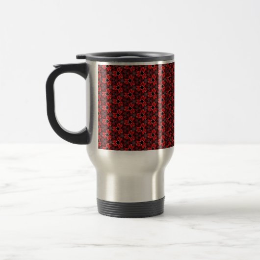 Mug De Voyage Mug Voyage Floral Rouge et Noir (Gauche)