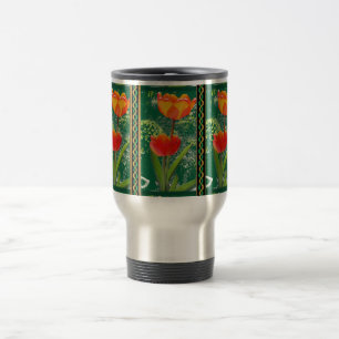 Mug De Voyage Musique à fleurs orange