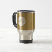 Mug De Voyage Musique de monogramme à rayures dorées (Devant gauche)