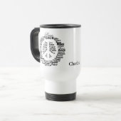 Mug De Voyage Musique de nom personnalisé Paix (Devant gauche)