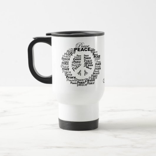 Mug De Voyage Musique de nom personnalisé Paix (Gauche)