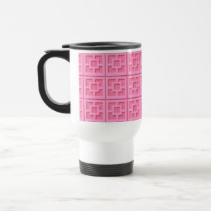 Mug De Voyage Musique de Trellis rose rétro