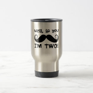 Mug De Voyage Mustache du 2e anniversaire