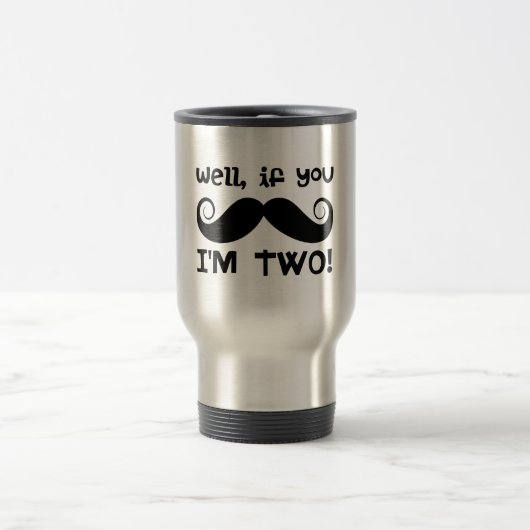 Mug De Voyage Mustache du 2e anniversaire (Centre)