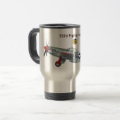 Mug De Voyage Mustang rouge de la queue P-51D du groupe du (Devant gauche)