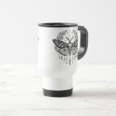 Mug De Voyage Mystical Gothic Moth Botanical Celestial Line Art (Devant droit)