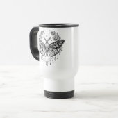 Mug De Voyage Mystical Gothic Moth Botanical Celestial Line Art (Devant gauche)
