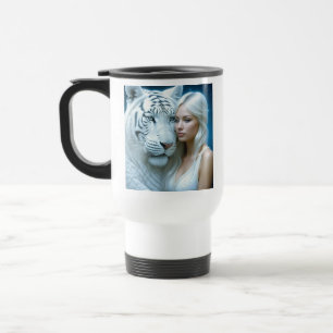 Mug De Voyage Mystique tigre blanc et belle femme
