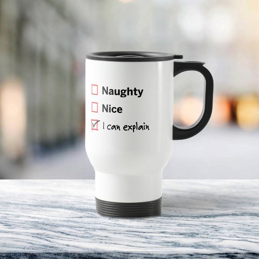 Mug De Voyage Naughty ou Nice - Je peux expliquer