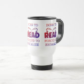 Mug De Voyage Né à lire forcé à socialiser (Devant droit)