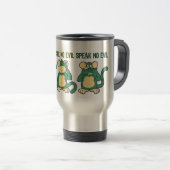 Mug De Voyage N'entendez aucun vert de singes de mal (Devant droit)