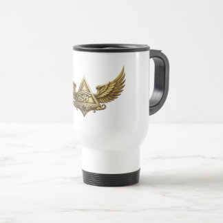 Mug De Voyage NeoAnkh Egyptian Eye of Horus Gold Winged Pyramid