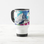 Mug De Voyage Népal Himalaya Prière drapeaux affiche de voyage (Devant gauche)
