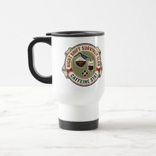 Mug De Voyage Night Shift Survivor Club Caffeine Nurse Coffee (Gauche)