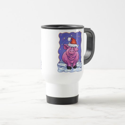 Mug De Voyage Noël au porc (Devant droit)