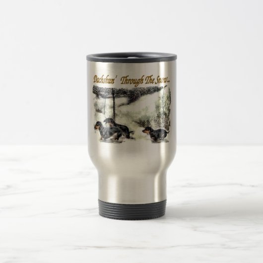 Mug De Voyage Noël Dachshund (Centre)