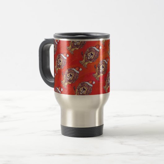 Mug De Voyage Noël du lion en rouge (Devant gauche)