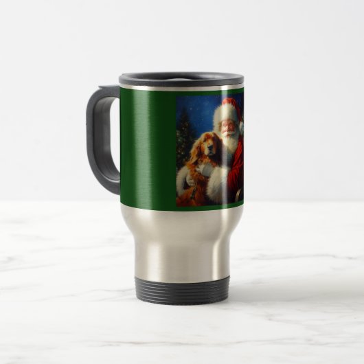 Mug De Voyage Noël Père Noël avec Chiens 4 (Devant gauche)