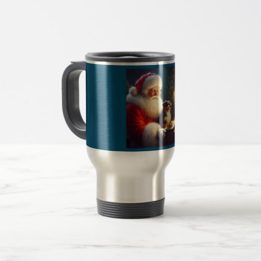 Mug De Voyage Noël Père Noël avec Chiens 5 (Devant gauche)