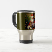 Mug De Voyage Noël Père Noël et un chat 1 (Devant gauche)