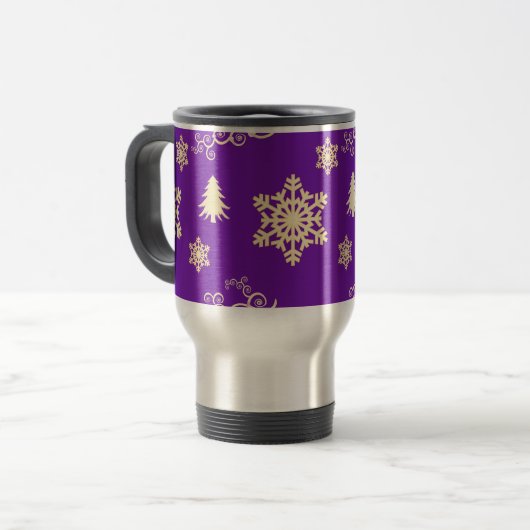 Mug De Voyage Noël pourpre (Devant gauche)