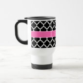 Mug De Voyage Noir Blanc Marocain #5 Hot Rose #2 Nom Monogramme (Gauche)