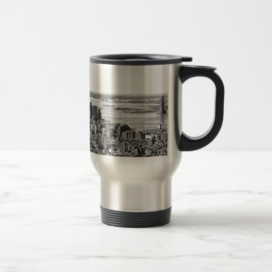 Mug De Voyage Noir blanc New York City Skyline (Droit)