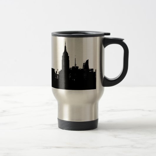 Mug De Voyage Noir blanc New York Silhouette (Droit)