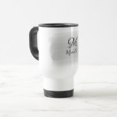 Mug De Voyage Noir et blanc monogramme (Devant gauche)