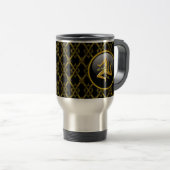 Mug De Voyage Noir et or Trinacria sicilien (Devant droit)