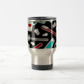 Mug De Voyage Noir mignon d'impression de dentiste/hygiéniste (Centre)