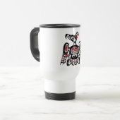 Mug De Voyage Noir rouge autochtone Kaigani Thunderbird (Devant gauche)