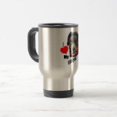 Mug De Voyage Noir Tan Bernese chien amour (Devant gauche)