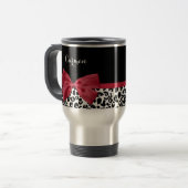 Mug De Voyage Nom Arc-en-Ciel Rouge Léopard (Devant gauche)