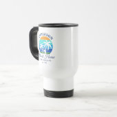 Mug De Voyage Nom de famille Beach House Sun Palm Trees (Devant gauche)
