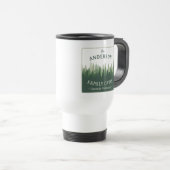 Mug De Voyage Nom de famille Cabine Emplacement Pine Tree Forest (Devant droit)