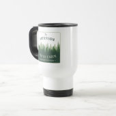 Mug De Voyage Nom de famille Cabine Emplacement Pine Tree Forest (Devant gauche)