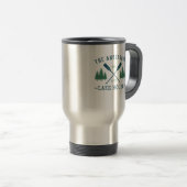Mug De Voyage Nom de famille Lake House Oars rustiques Pine Tree (Devant droit)