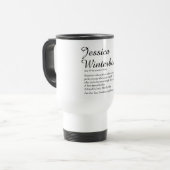 Mug De Voyage Nom de script personnalisé Définition Fun moderne (Devant gauche)