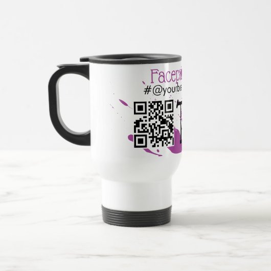 Mug De Voyage Nom d'entreprise de peintre de visage de code QR C (Gauche)