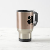 Mug De Voyage Nom du monogramme rose gras moderne (Devant droit)