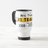 Mug De Voyage Nom et date faits sur commande de professeur de (Devant gauche)