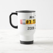 Mug De Voyage Nom et date faits sur commande de professeur de (Gauche)